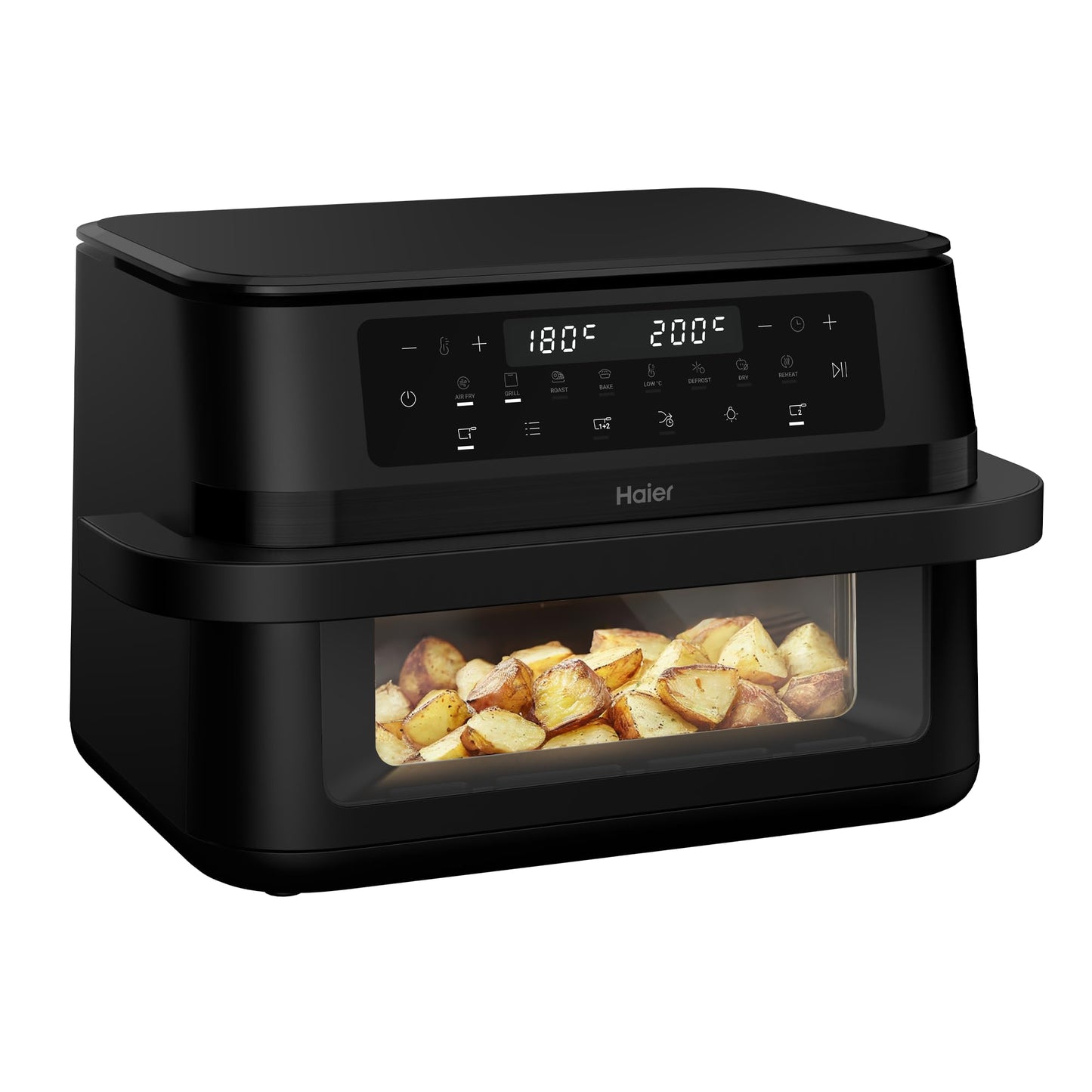 Haier 11L Flex Double Drawer Airfryer - Dual Drawer Large Air Fryer with Removable Separator and Viewing Window, Single & Double Zone Convertible, 8