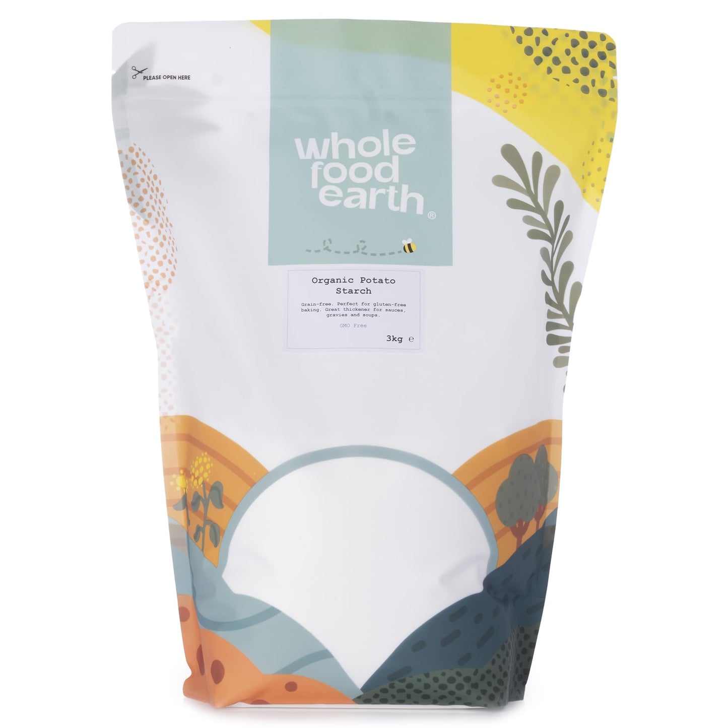 Wholefood Earth Organic Potato Starch ? 3kg | GMO Free | Vegan | Certified Organic