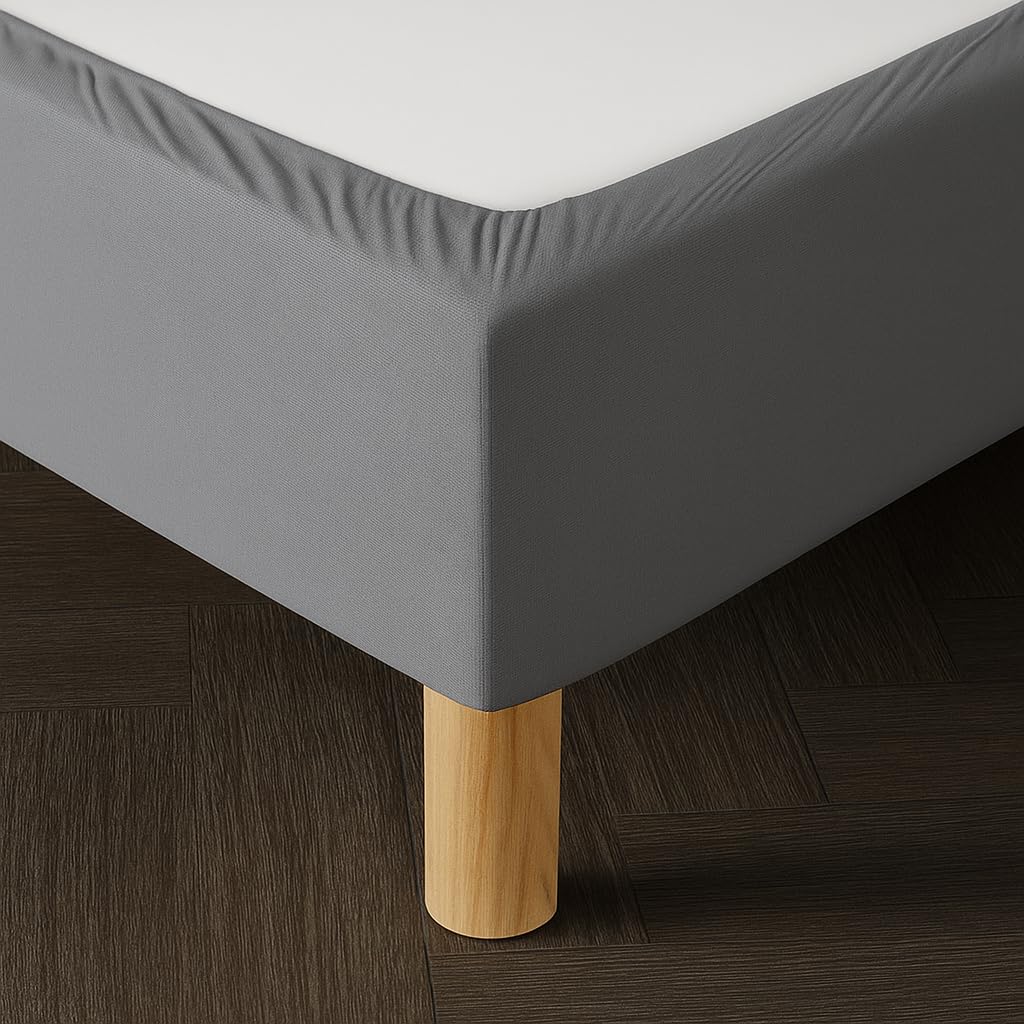 Bed Base Cover 90 x 190 cm Grey – Soft and Stretchy Fabric – Impeccable Look – Easy to Install