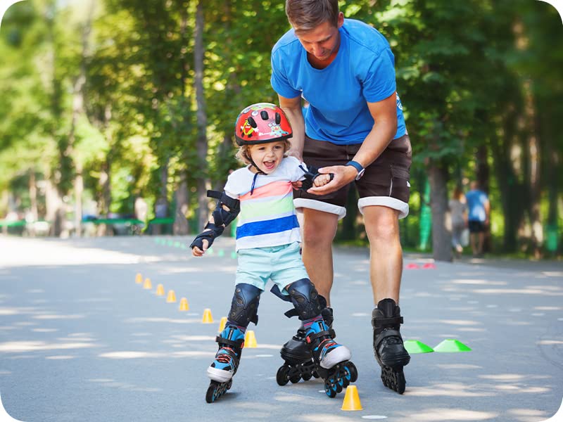 meteor Inline Skates Children's Kids Inliners Roller Skates Roller Blades ABEC 7 Carbon Children's Inline Skates Adjustable Shoe Size (Pink, M 34-37)