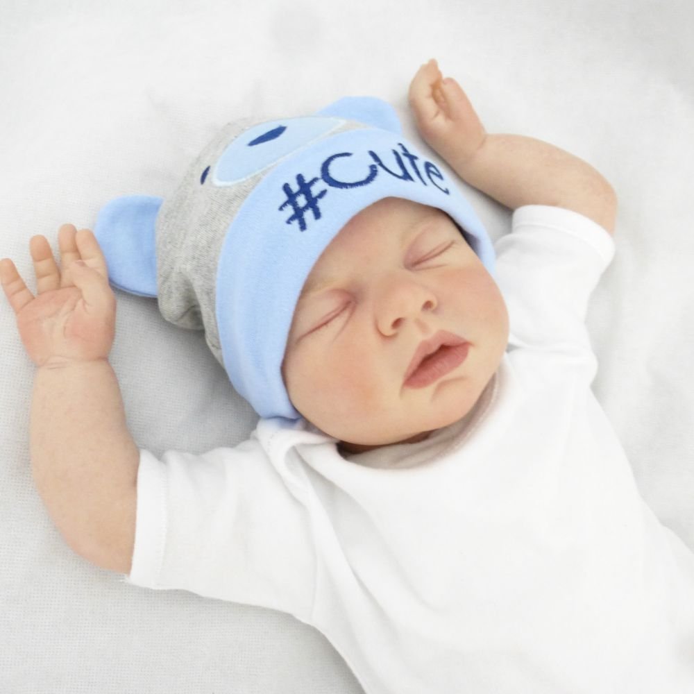 Boys Hat and Socks Set 0-6 Months Grey/Blue