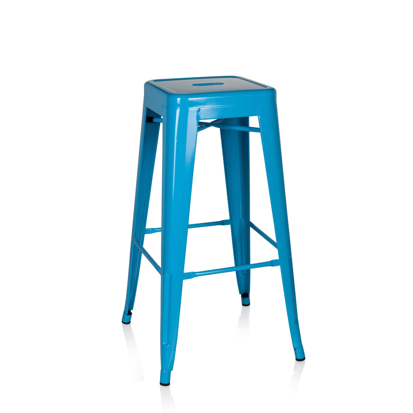 hjh OFFICE Barstool bistro stool VANTAGGIO HIGH metal stackable sturdy bistro stool light blue