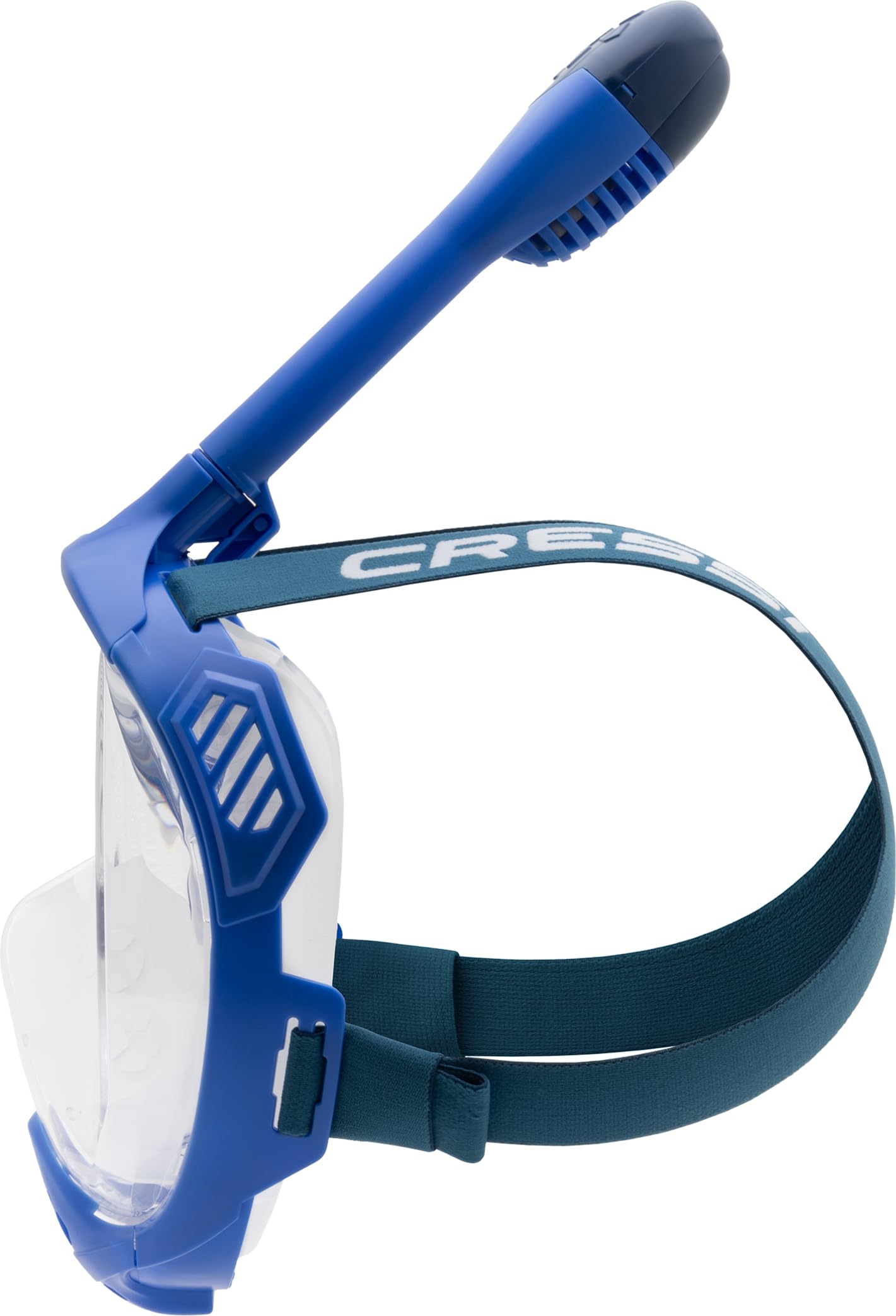 CRESSI Java Full Face Mask Blue/Blue Navy L/XL-Unisex Full Face Snorkel Mask, Ultra Clear Anti Fog Lens, 100% Silicone, Snorkel Dry with Safety