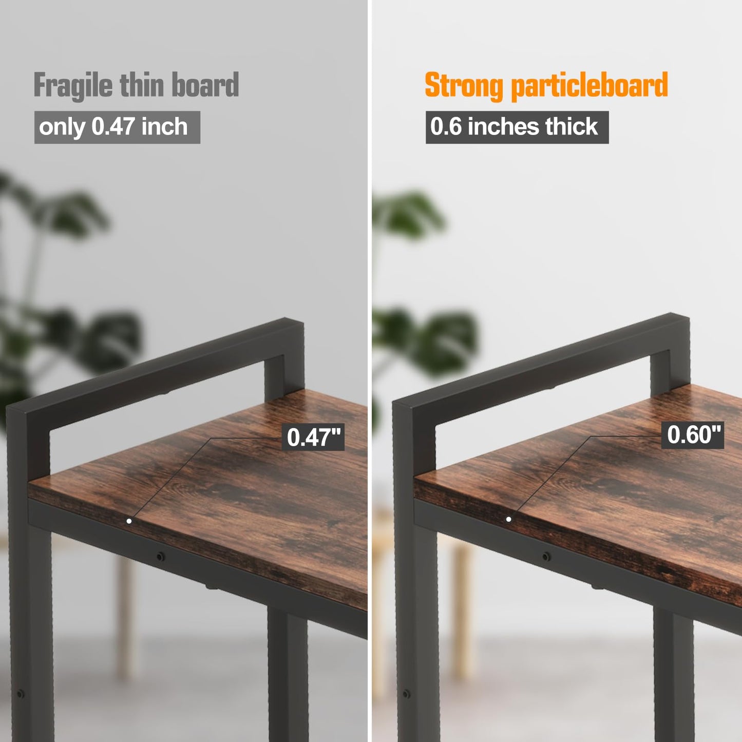 Livofloral Narrow Console Table, Small Entryway Table with 2 Support Bar, Thin Sofa Tables, Small Couch Table, Side Tables for Living Room, Hallway