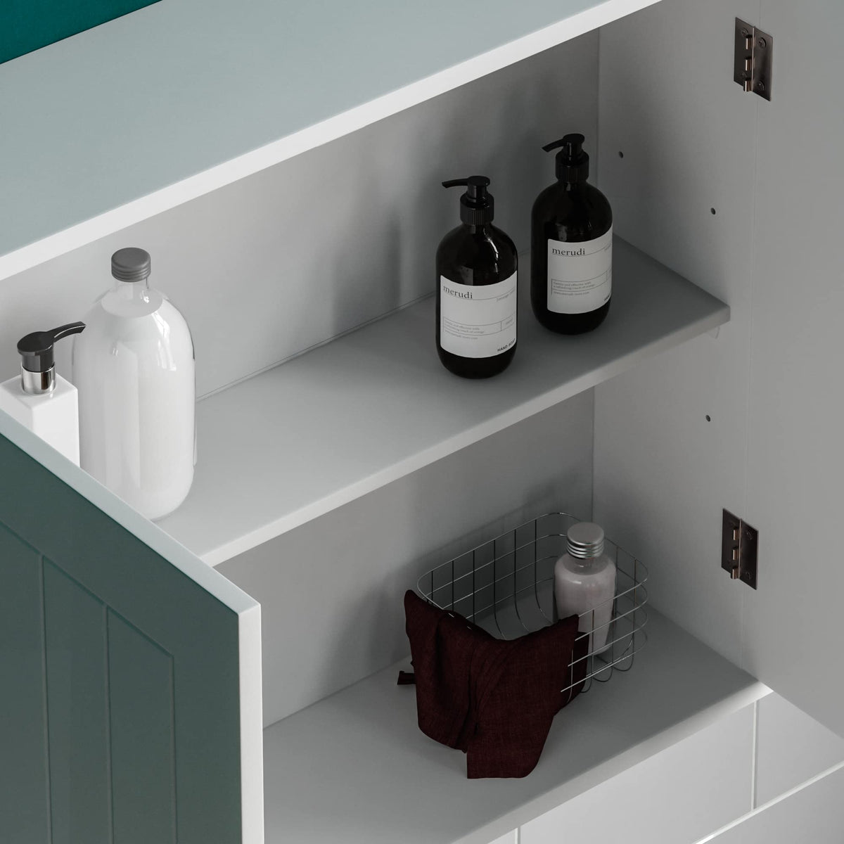 Bath Vida Priano Bathroom Cabinet Double Door Wall Mounted Storage Shelf, White