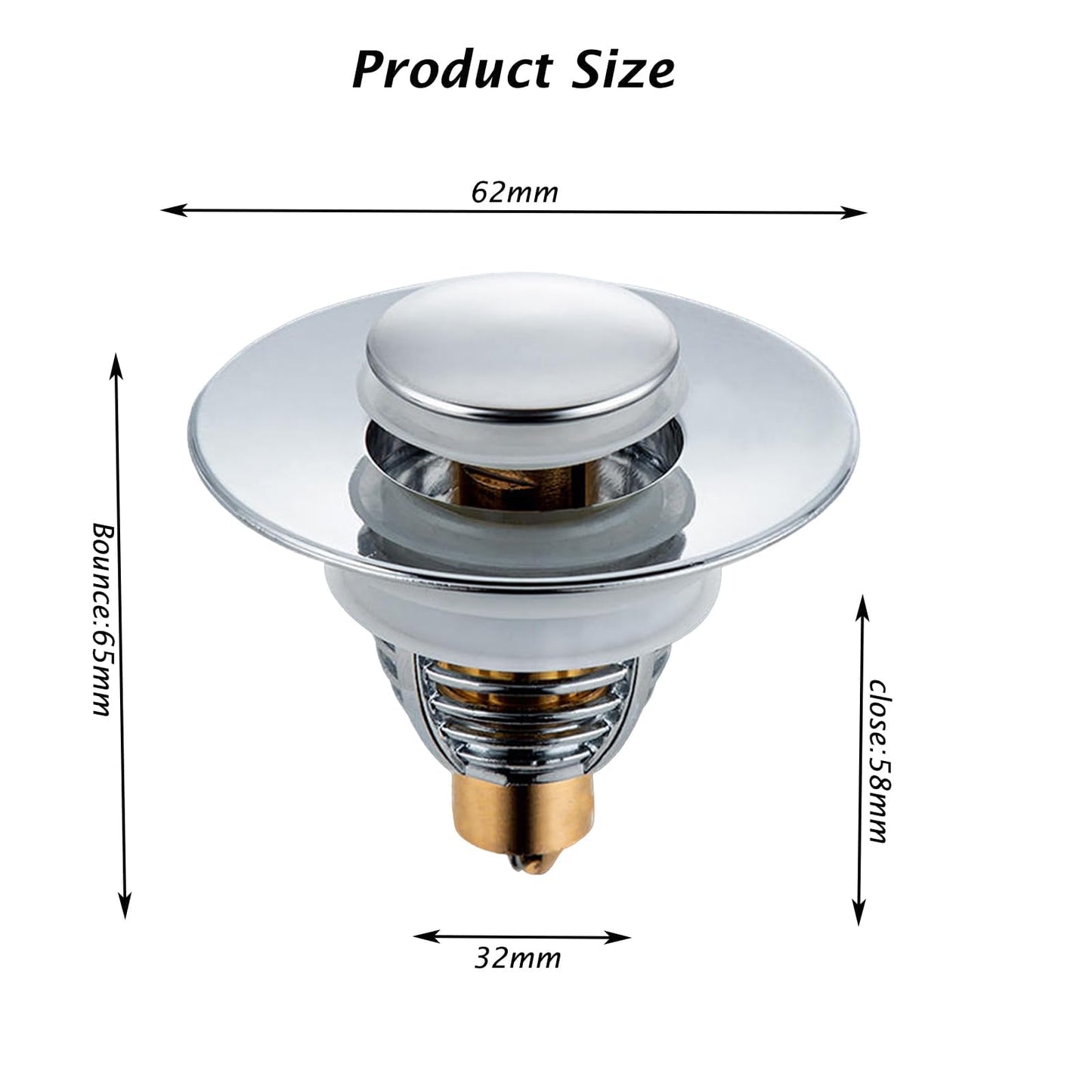 Basin Plug, Easy To Use Sink Plug Replacement, Good Sealing Performance Bullet style Sink Plug Replacement, Suitable For Kitchen And Bathroom, Bath