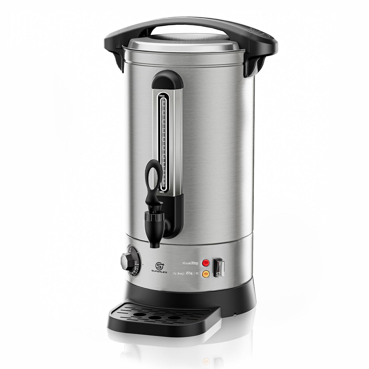 SUPERLEX Water Boiler Electric Catering Urn 10L With Thermostat Control,1500W Hot Water Boiler Tea,Home Commercial Office Use with Keep Warm