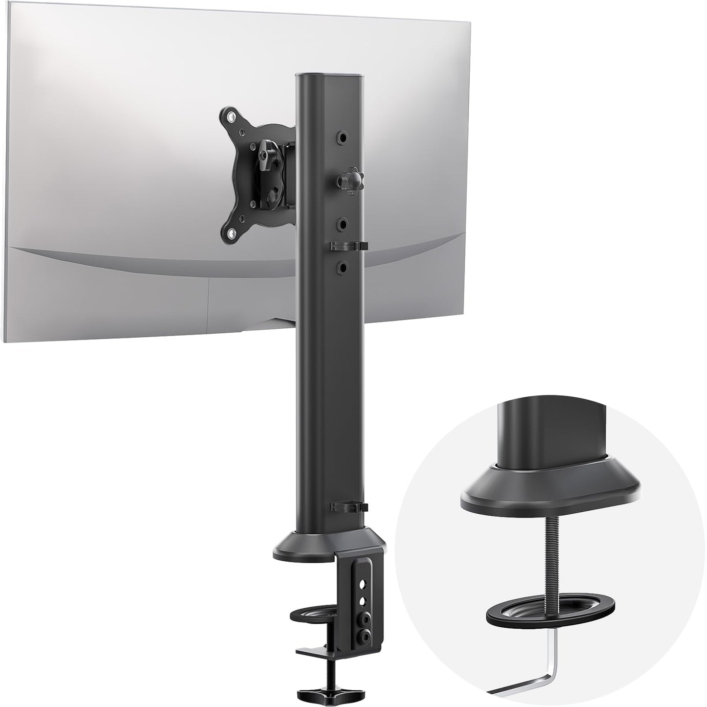 HEMUDU Single Desk Monitor Arm Mount Stand Fit for 13 inch to 32 inch Flat Curved Computer Screen with Swivel, Height Adjustable, Rotation,Holds up to
