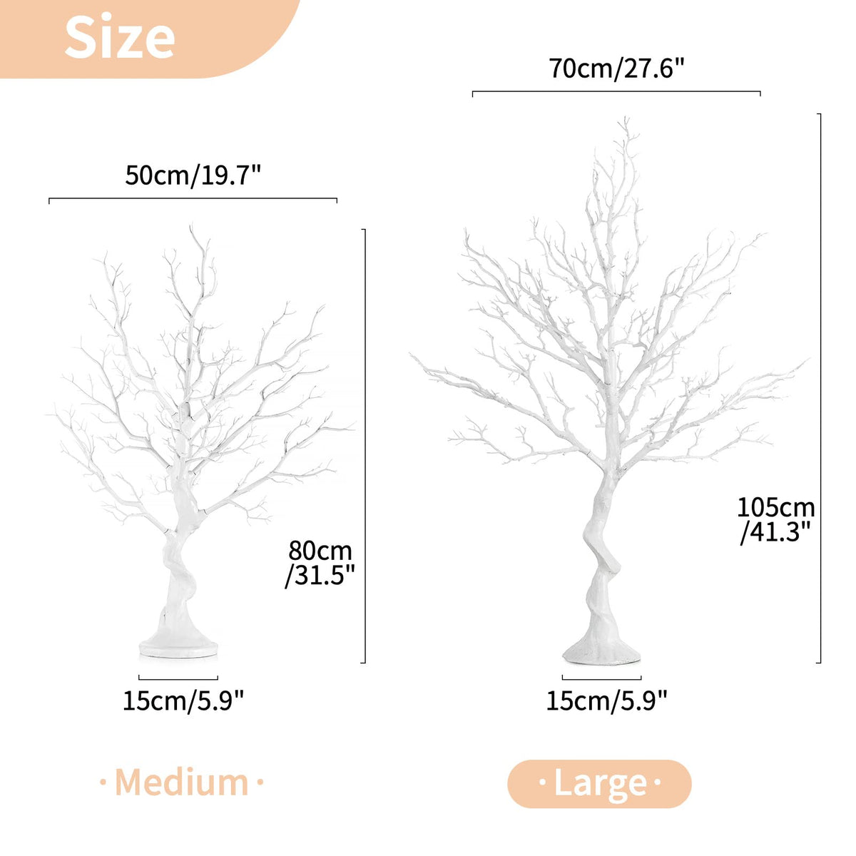 Nuptio White Artificial Easter Tree - 105cm Tall Christmas Ornament Display Manzanita Fake Trees Decorative Faux Twig Branches Indoor for Wedding