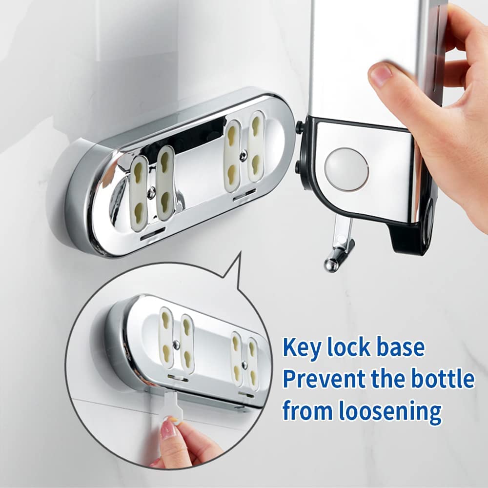 Manual Presshead Wall Mounted Soap Dispenser, Shower and Lotion Dispenser for Home, Bathroom, Kitchen, Hotels, Restaurants (White, 1500ml)