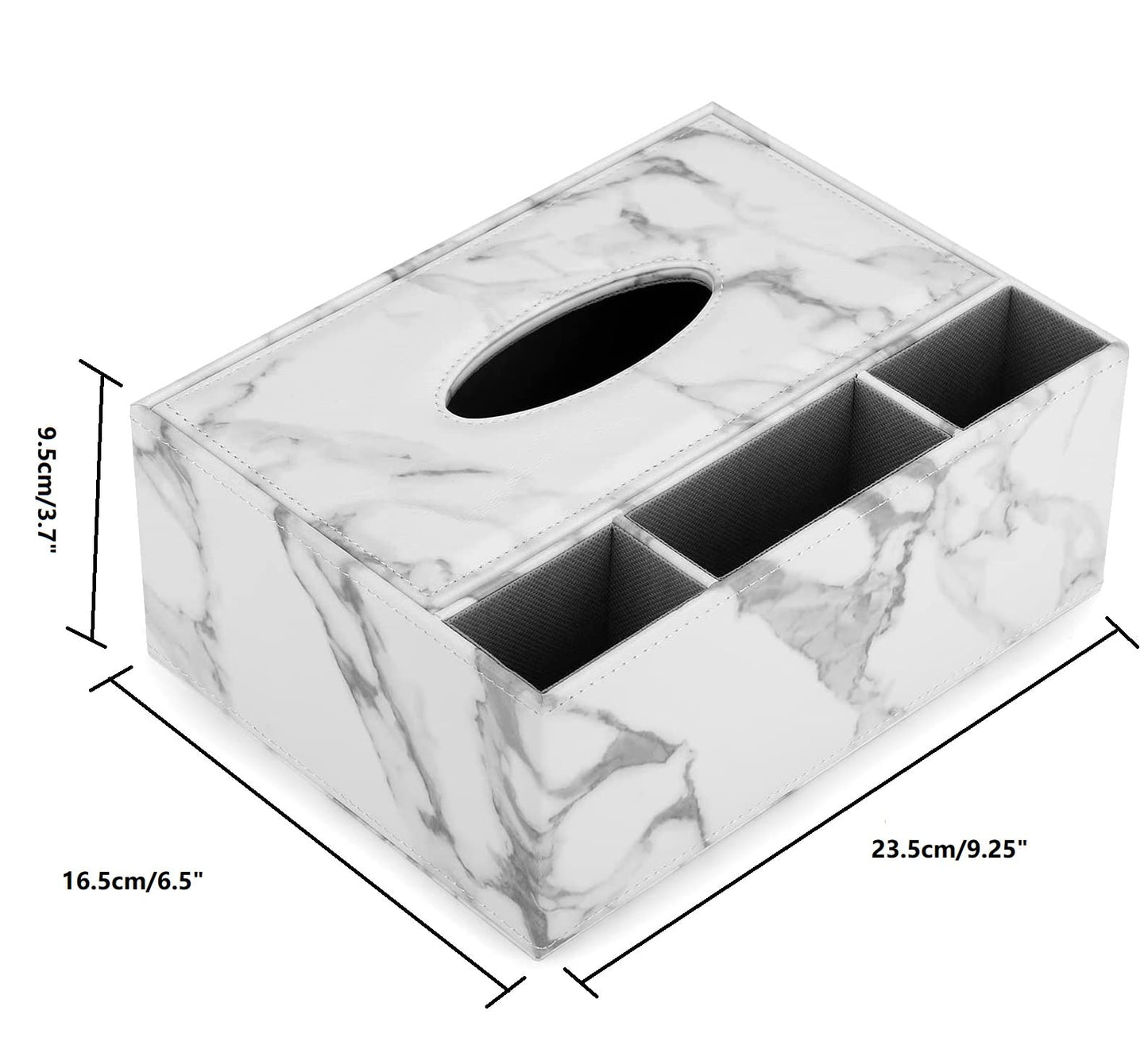 PU Leather Household Office Rectangular Tissue Box Storage Organizer Box