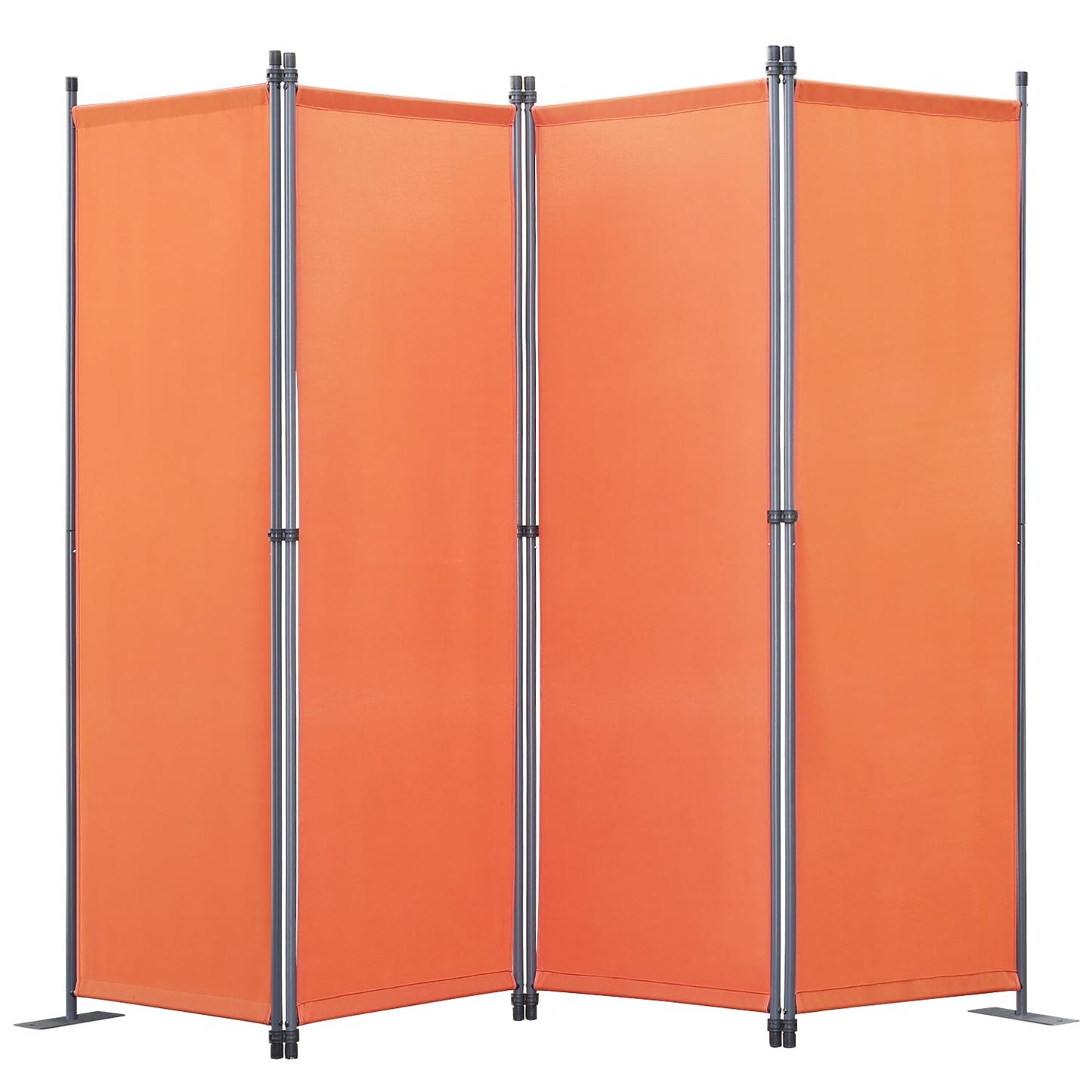 Angel Living 4 Panels Folding Room Divider, Privacy Screen Composed of Polyester Fabric and Sturdy Iron Frame