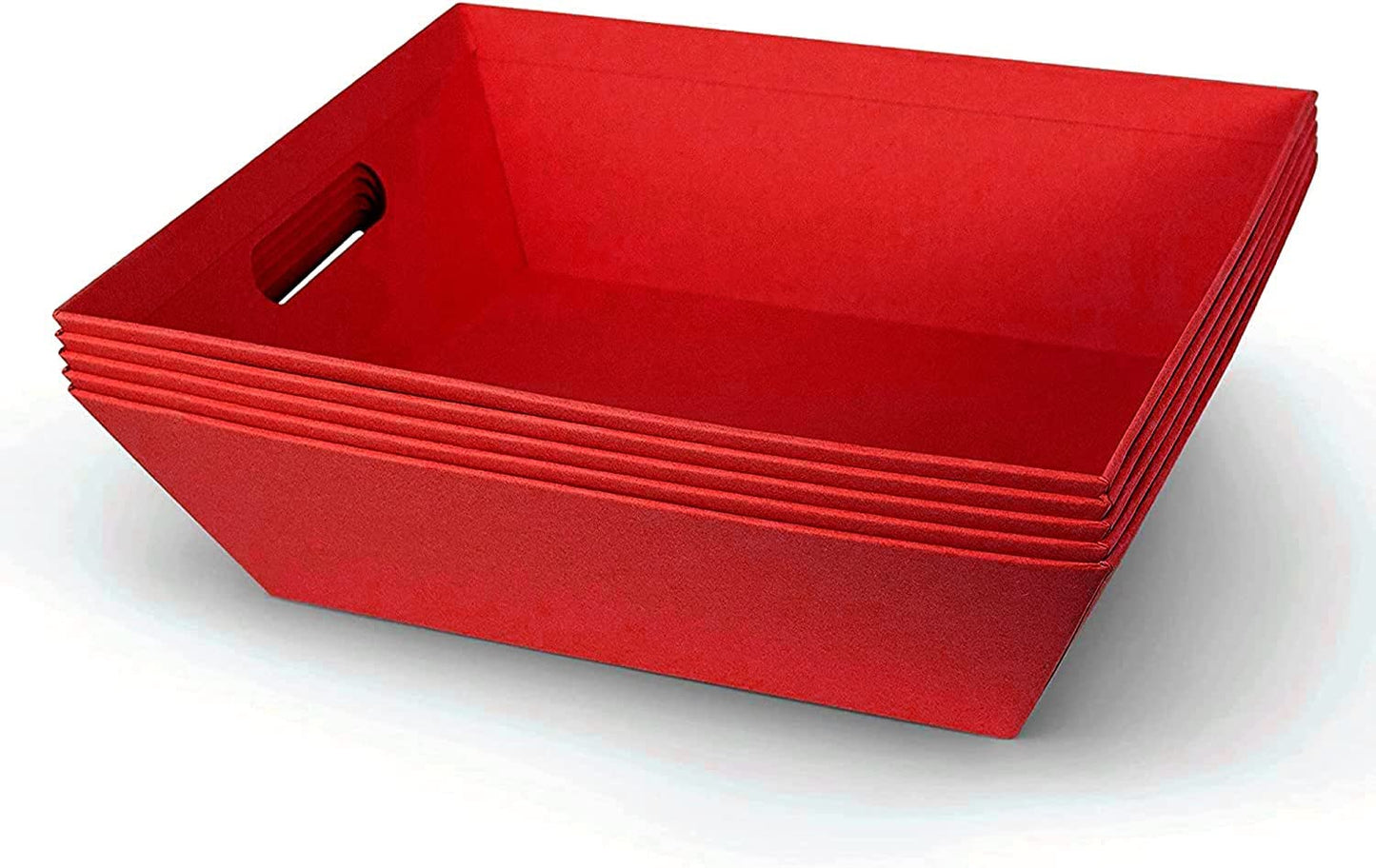 LATERN 6Pcs Large Empty Gifts Baskets, 25CM x 20CM x 11CM Red Gifts Baskets Wine Basket Snack Organizing Basket with Handles for Wedding Birthday