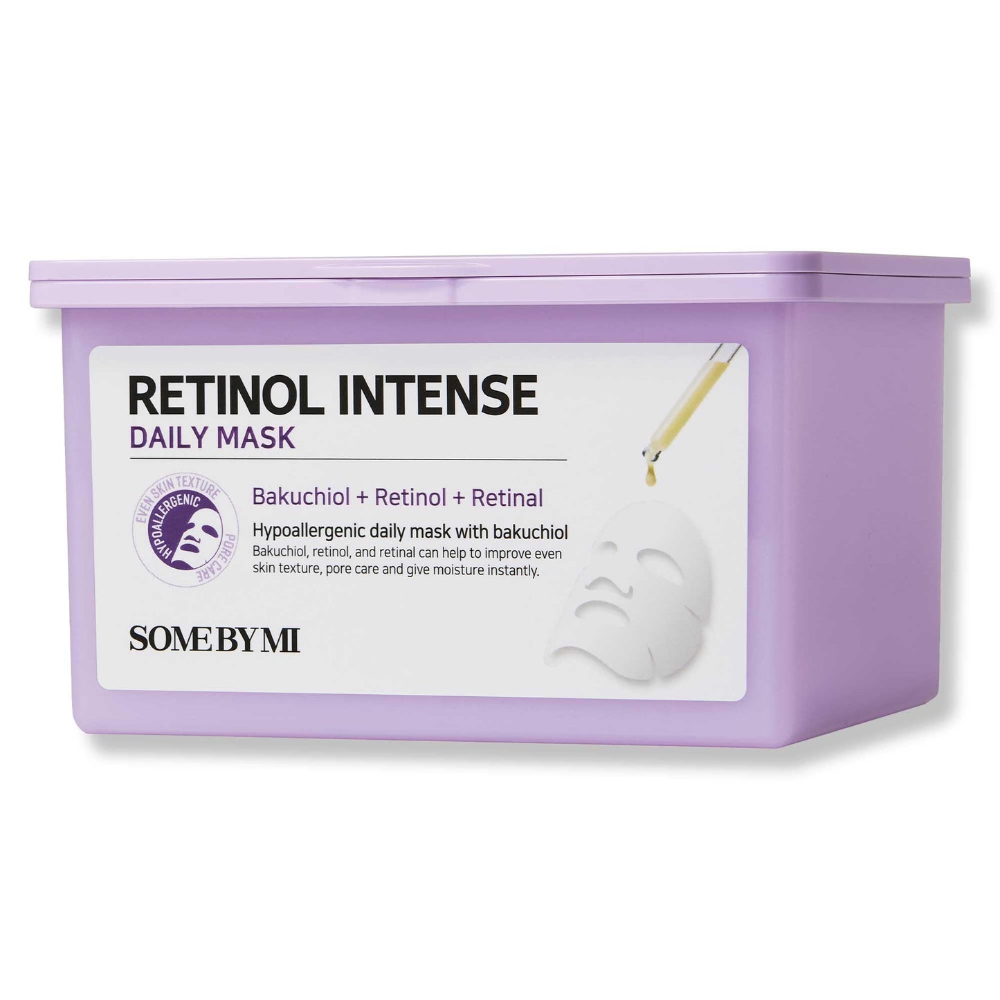 SOME BY MI Retinol Intense Daily Mask - 30 Sheets, 11.8Oz - Daily Mild Retinol Vegan Face Mask Sheet for Moisturizing and Glass Skin - Improvement of