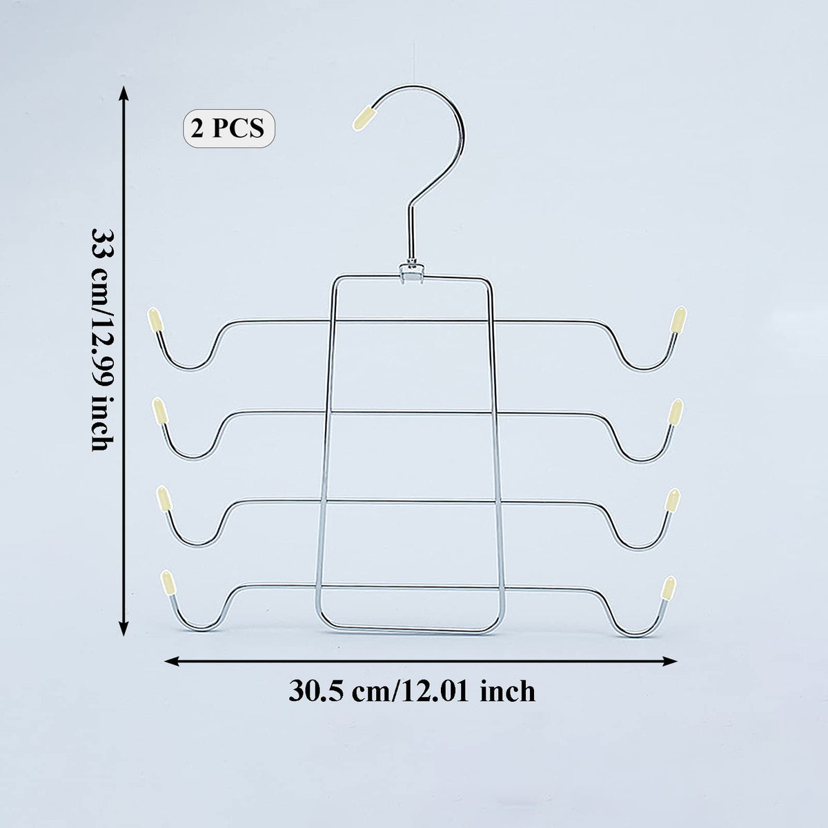 2 Pieces Metal Hangers, Multilayer Hanger, Space Saving Hanger, Foldable, for Tank Tops, Cami, Bra, Swimsuit (Apricot)