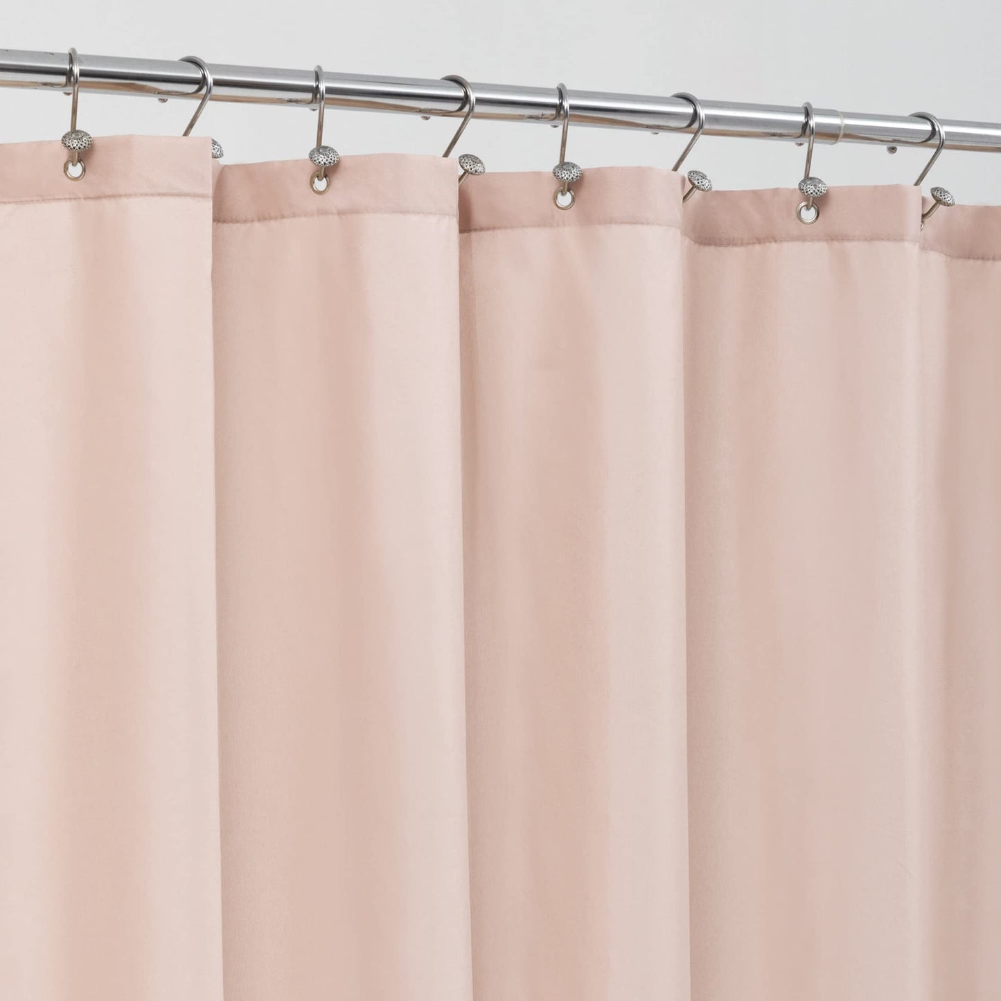 ALYVIA SPRING Pink Shower Curtain Liner Fabric with 3 Magnets - Waterproof Soft Hotel Quality Cloth Shower Curtain for Bathroom, Light-Weight &