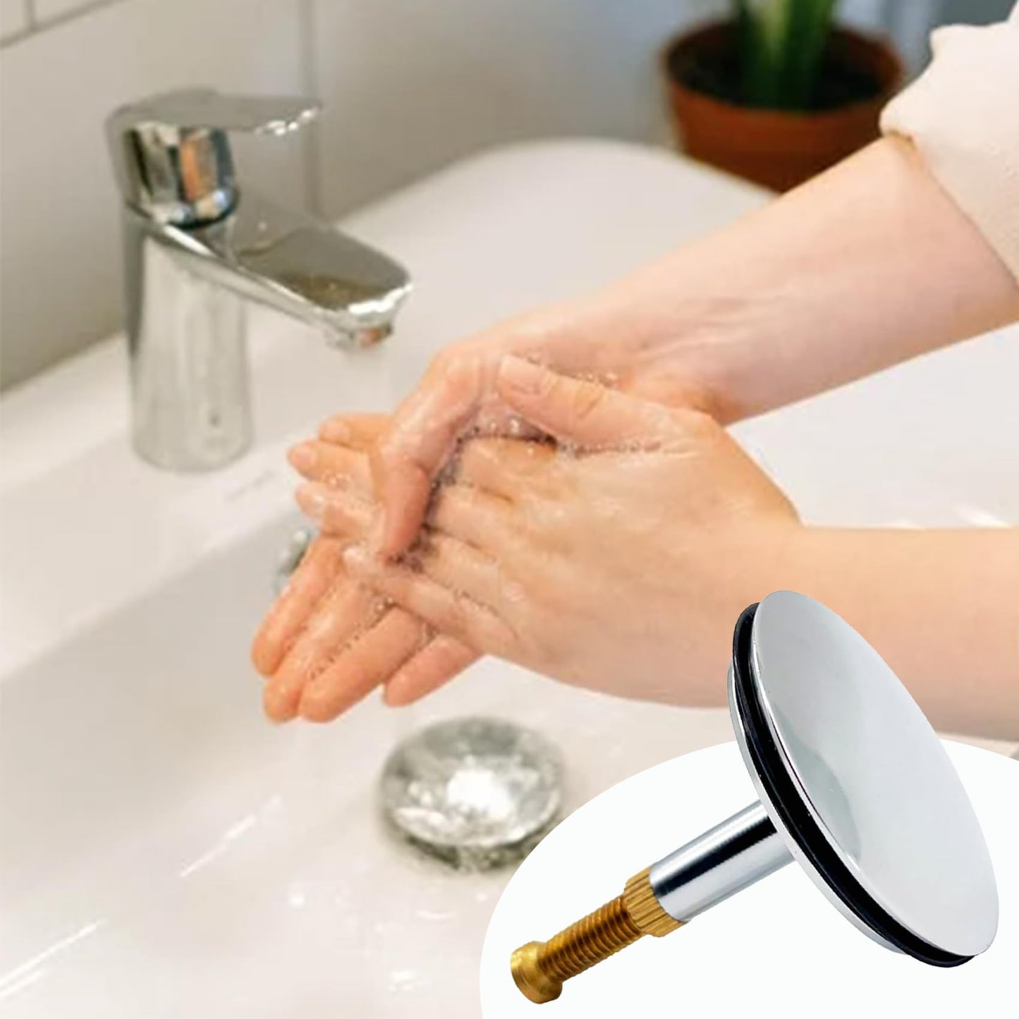 Wjelet Jacuzzi Bath Jet Plugs 43mm Cover 8mm Pole Adjustable Stem Full Copper Drain Stoppers Bathtub Overflow Shower Plug and Bathtub Pop Up Plug