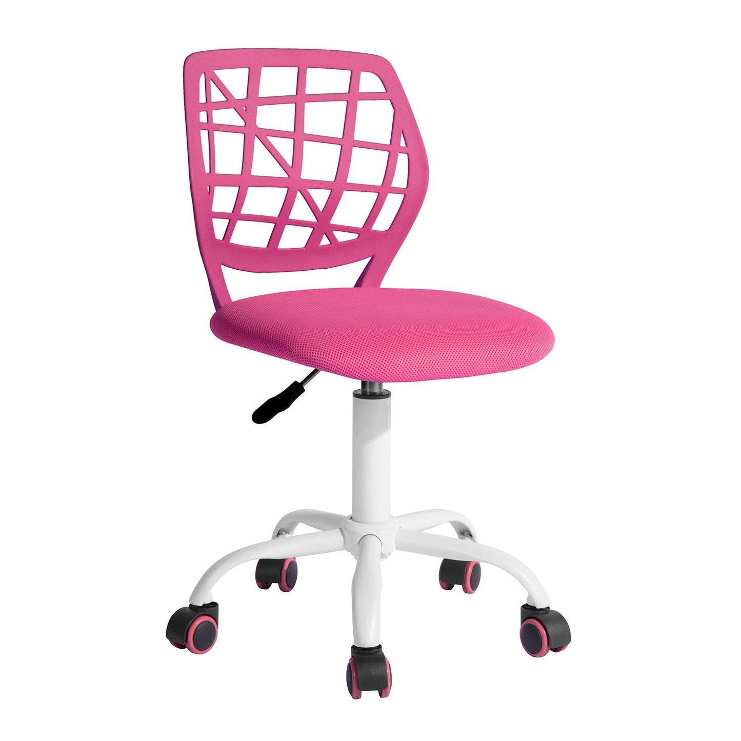 FurnitureR Ergonomic Adjustable Height Turner Rolling Computer Executive Chair for Home Office Study Pink Plastic 38 cm x 39 cm x 75-85 cm