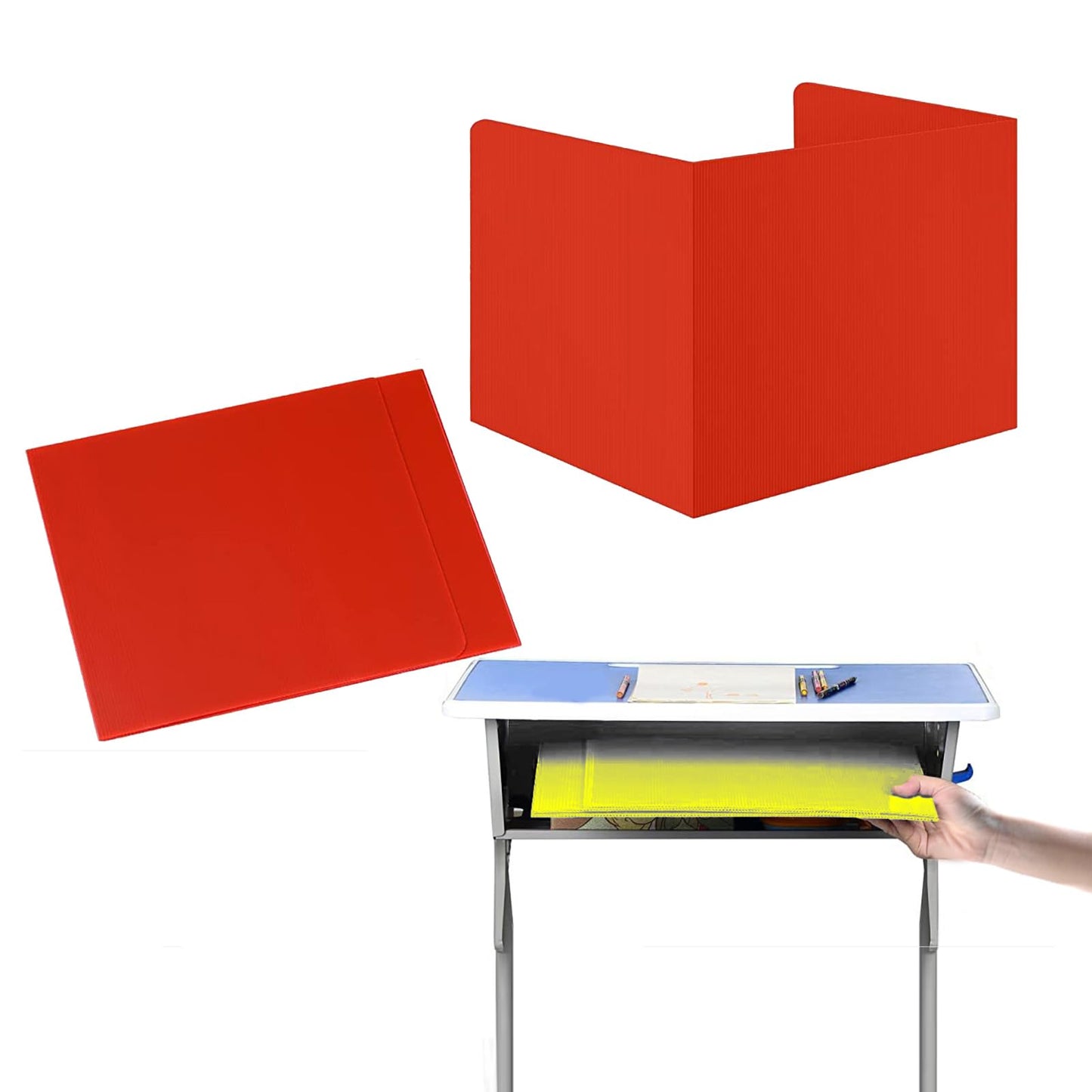 4-Pack Colorful Desk Privacy Dividers - for Student Testing and Easy Privacy Protection