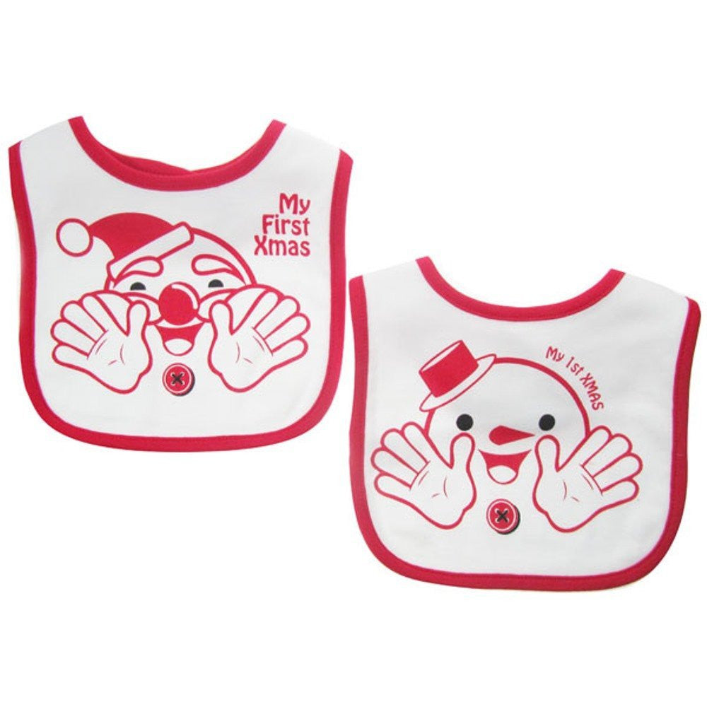 Cute 'My 1st Xmas' Velcro Bib (Santa)