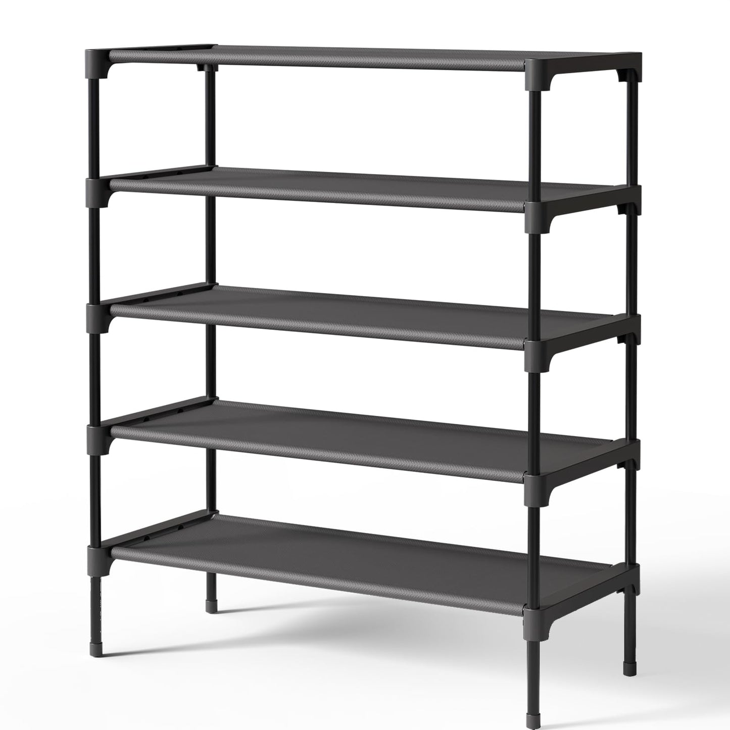 Kitsure Premium Non-Woven Shoe Rack Shelf, 70 x 30 x 78 cm, Black