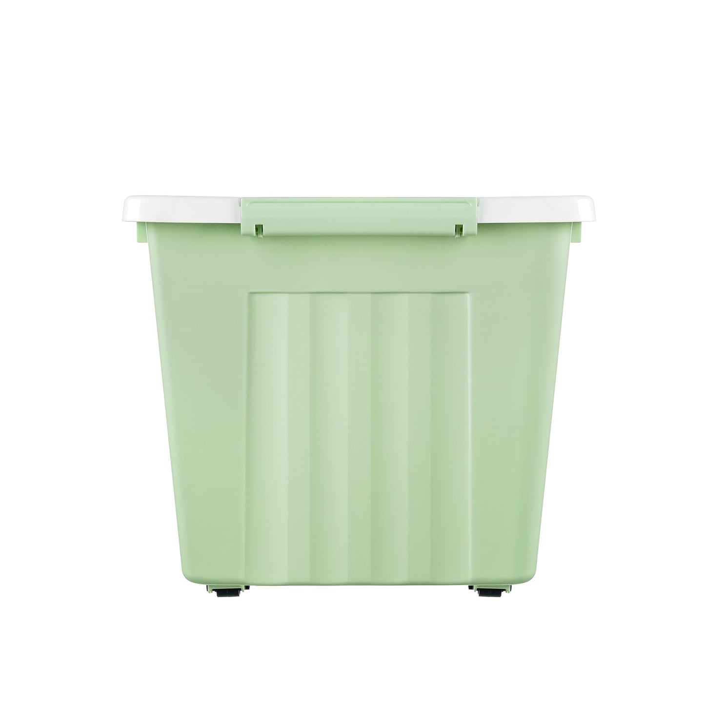Cetomo 80L*4 Storage Boxes with Lids, Plastic Storage Box with Wheels and Secure Side Latches, Stackable & Nestable Organizer for Home, Office