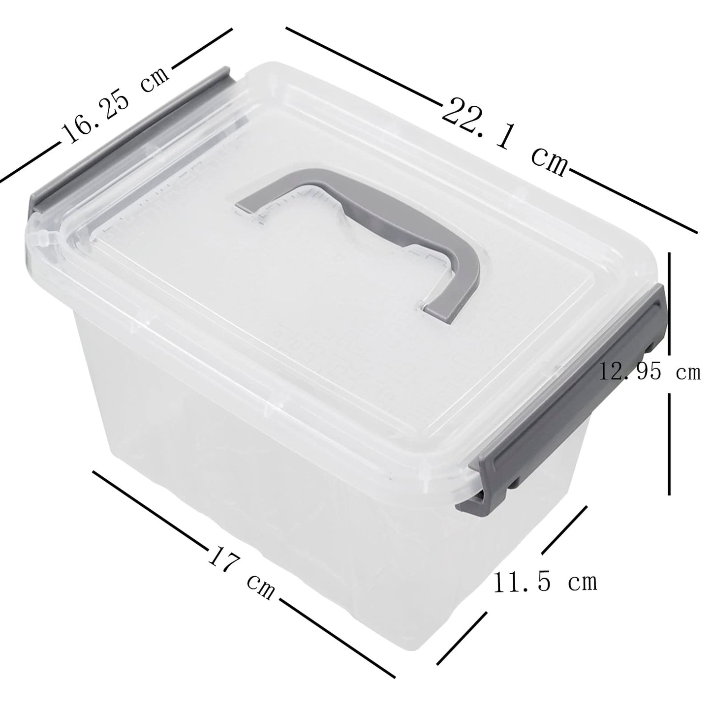 Hespama 6 Pack 3 L Small Storage Boxes with Lids, Clear Lidded Storage Box