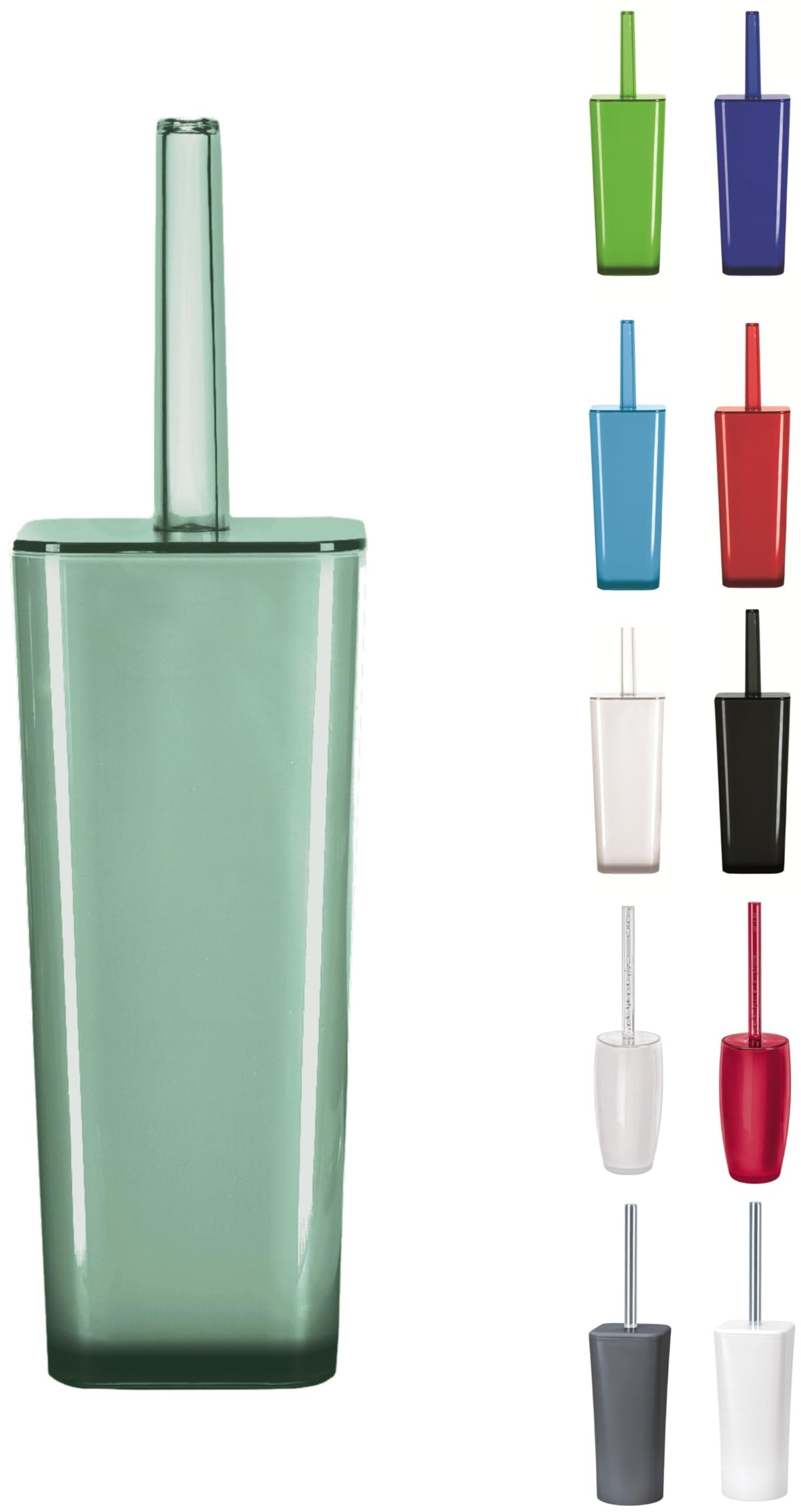 KW Enclosed Toilet Brush and Holder (Maldives Green)