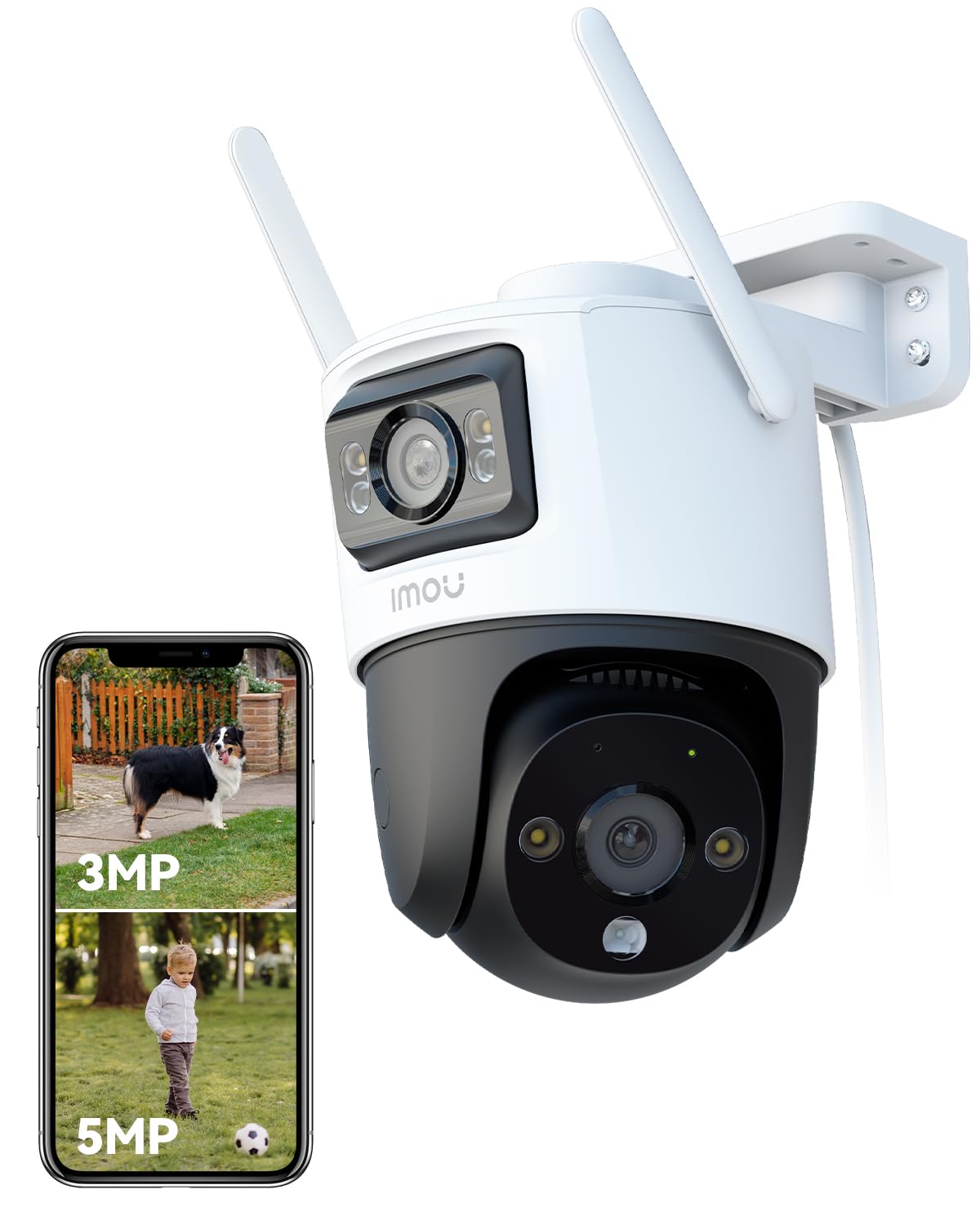 Imou 2-in-1 4K Outdoor Security Camera Dual-Lens, CCTV Camera Wireless Wi-Fi Outdoor with 30M Night Vision, Home Security Camera 360?Full Coverage,