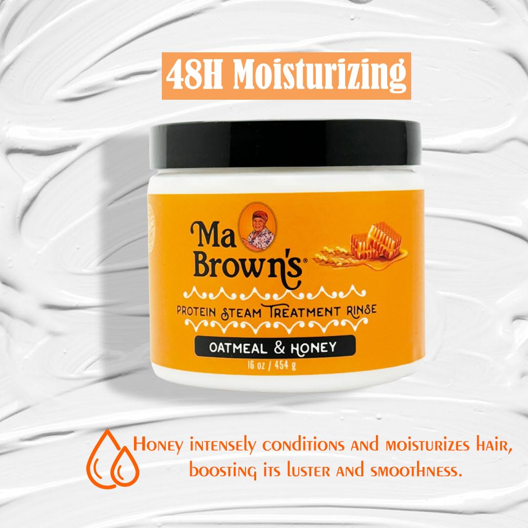 Ma Brown's Protein Steam Treatment Rinse for Damaged & Dry Hair 16 oz