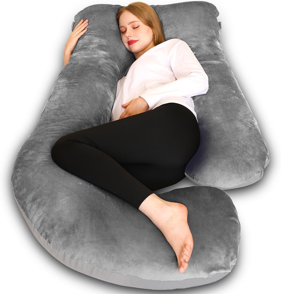 Chilling Home Pregnancy Pillow, 55 inches Maternity Pillow for Pregnant Women, Comfortable J Shaped Full Body Pillow Pregnancy Pillows for Sleeping,