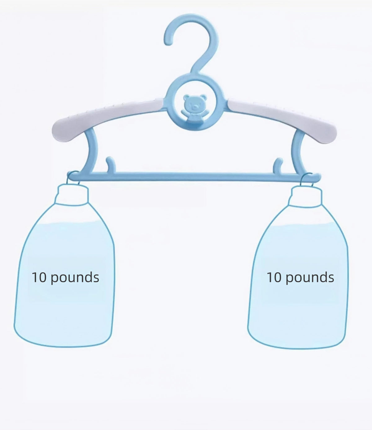 Baby Coat Hangers Small Clothes Hangers First Steps Pack of 10 -Baby Blue (blue)