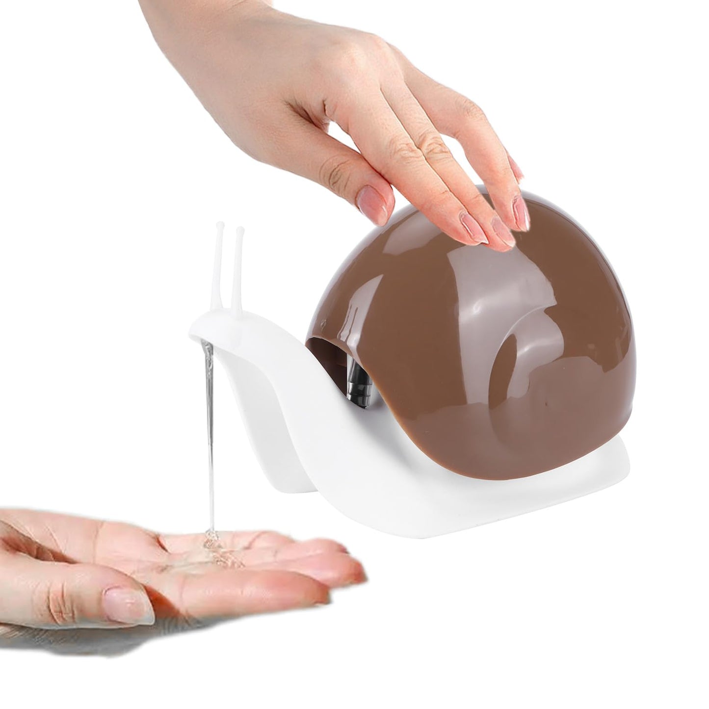 Soap Dispenser Cute Snail Soap Dispenser Portable Cosmetic Lotion Storage Bottle Container for Kitchen Bathroom Brown