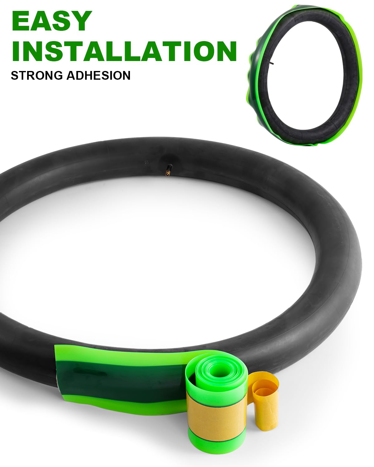 Julai Fat Tyre Liner, Bike Bicycle Tube Flats Self-adhesive Protector Puncture Free Compatible with 20 24 26 28 29 x 3-4 inch