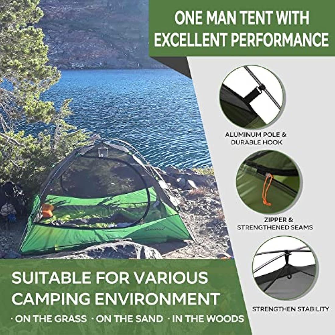 Clostnature Crux Lightweight Camping Tent - 1/2/3/4 Man Tent, Waterproof & Windproof 3 Season Tent, Double Layer, Compact Easy Setup Design for Hiking, Backpacking, Festivals, Family Camping, Outdoor
