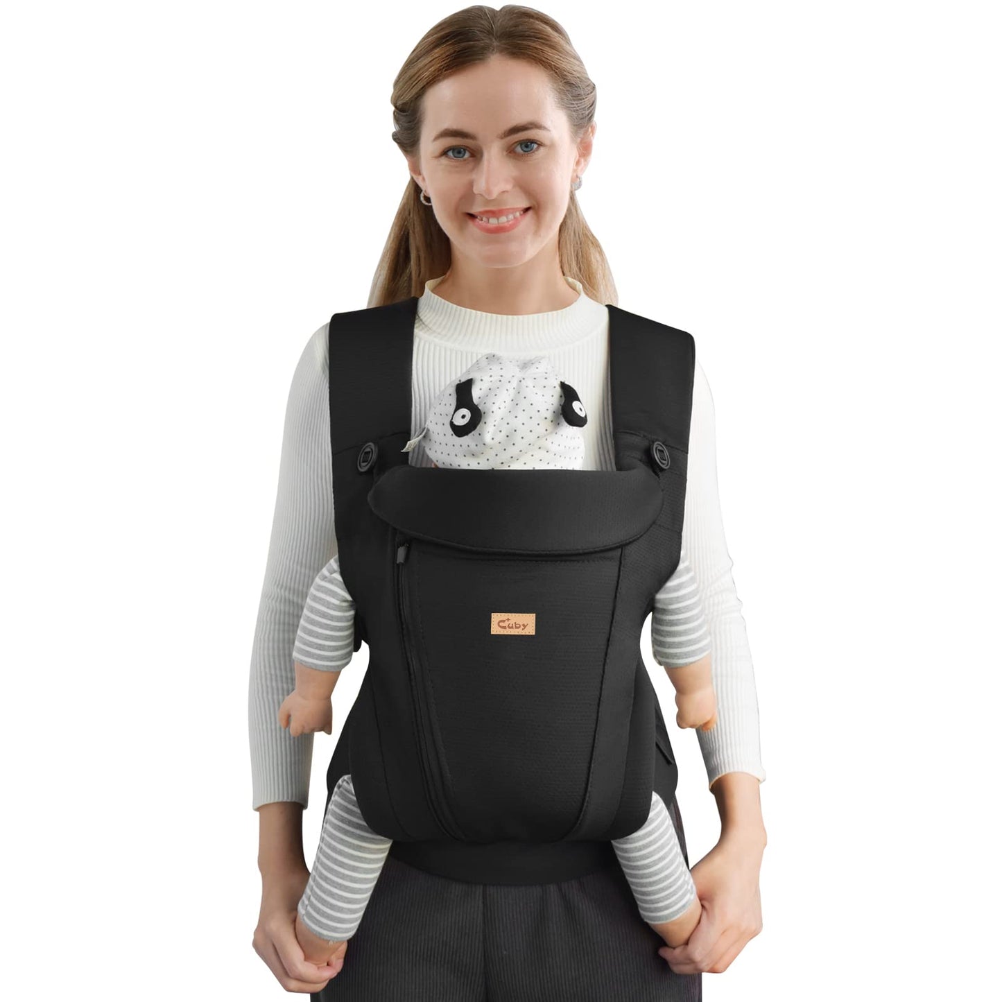 CUBY Baby Carriers for Newborn, Structured Zippers Toddler Baby Carrier, Breathable Baby Holder Belt, Facing & Back Baby Carriers from Newborn,