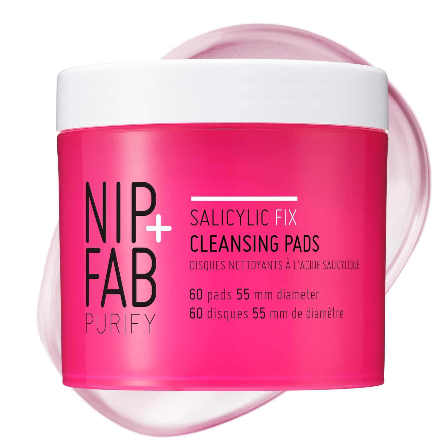 Nip + Fab Saliyclic Fix Cleansing Pads for Face with Hyaluronic Acid, Exfoliating Facial Pad BHA Exfoliant for Skin Hydration Acne Breakouts and