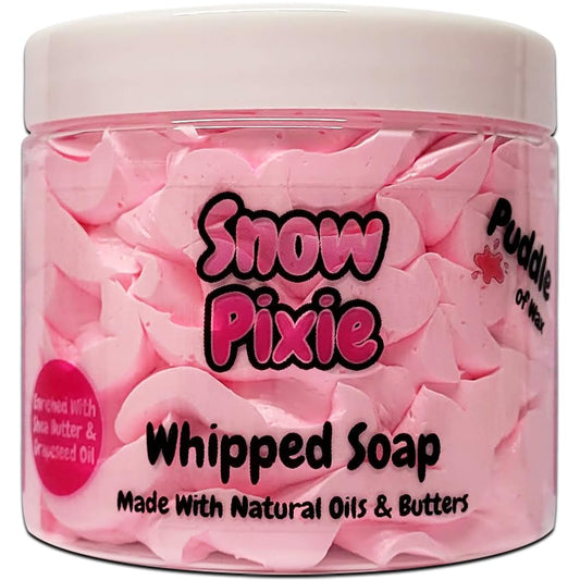 Snow Pixie Whipped Soap Body Wash - 150g - Natural Oils and Butters - Sweet Scent - Vegan Friendly - Puddle of Wax - Made in the UK