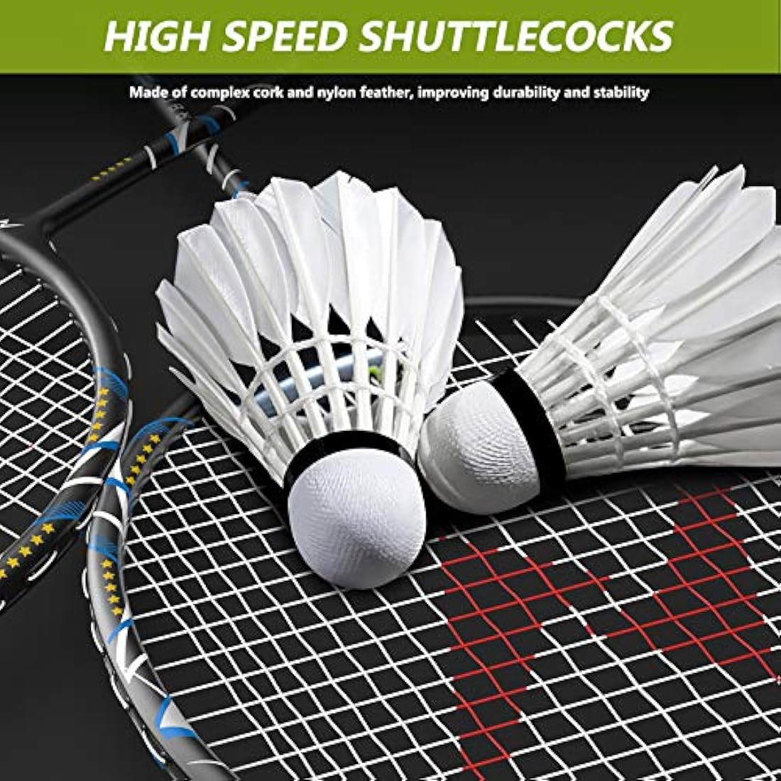 Nalax Badminton Set,2 Player Badminton Rackets Carbon Fiber Racquet with 3 Shuttlecocks and 1 Carrying Bag,Backyard Games for Outdoor,Garden,Beach,Family Fun Game