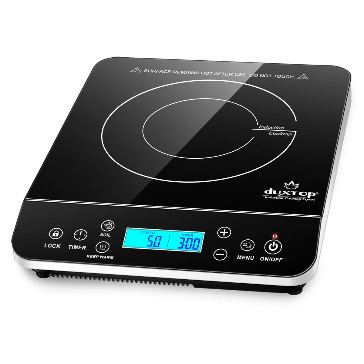 Duxtop Induction Hob, Induction Cooker Countertop Burner with LCD Sensor Touch 2100 Watts, 20 Temperature Levels, 20 Power Levels, 10-hour Timer,