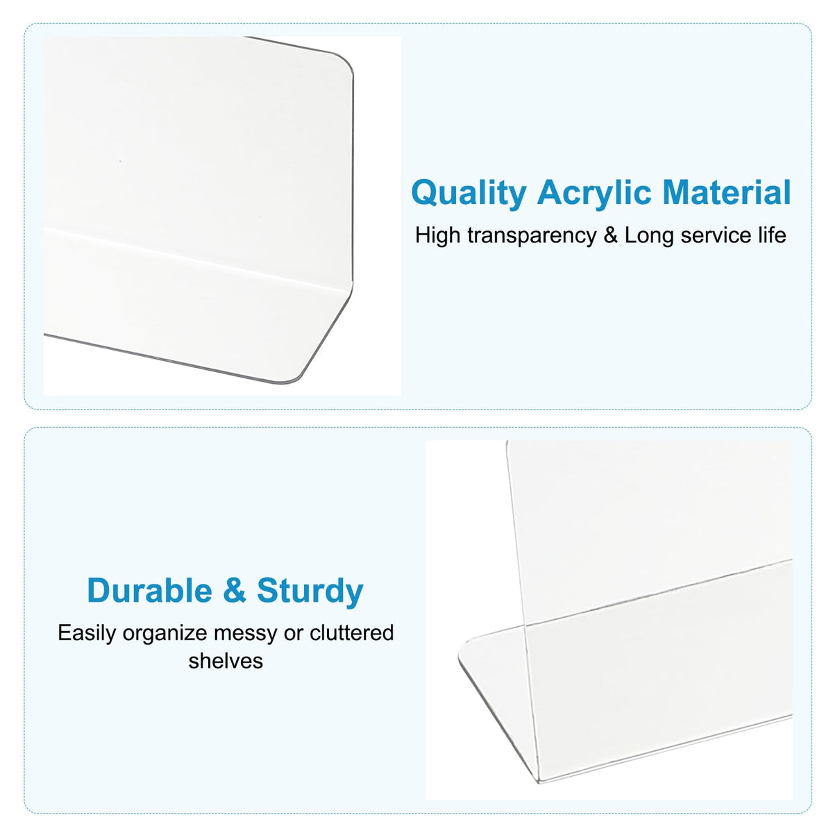 PATIKIL 8 Pack Shelf Dividers for Closet Organization, 11.1x1.6x4 Acrylic Closets Separator Kitchen Cabinet Shelves Under Bed Blocker for Bedroom