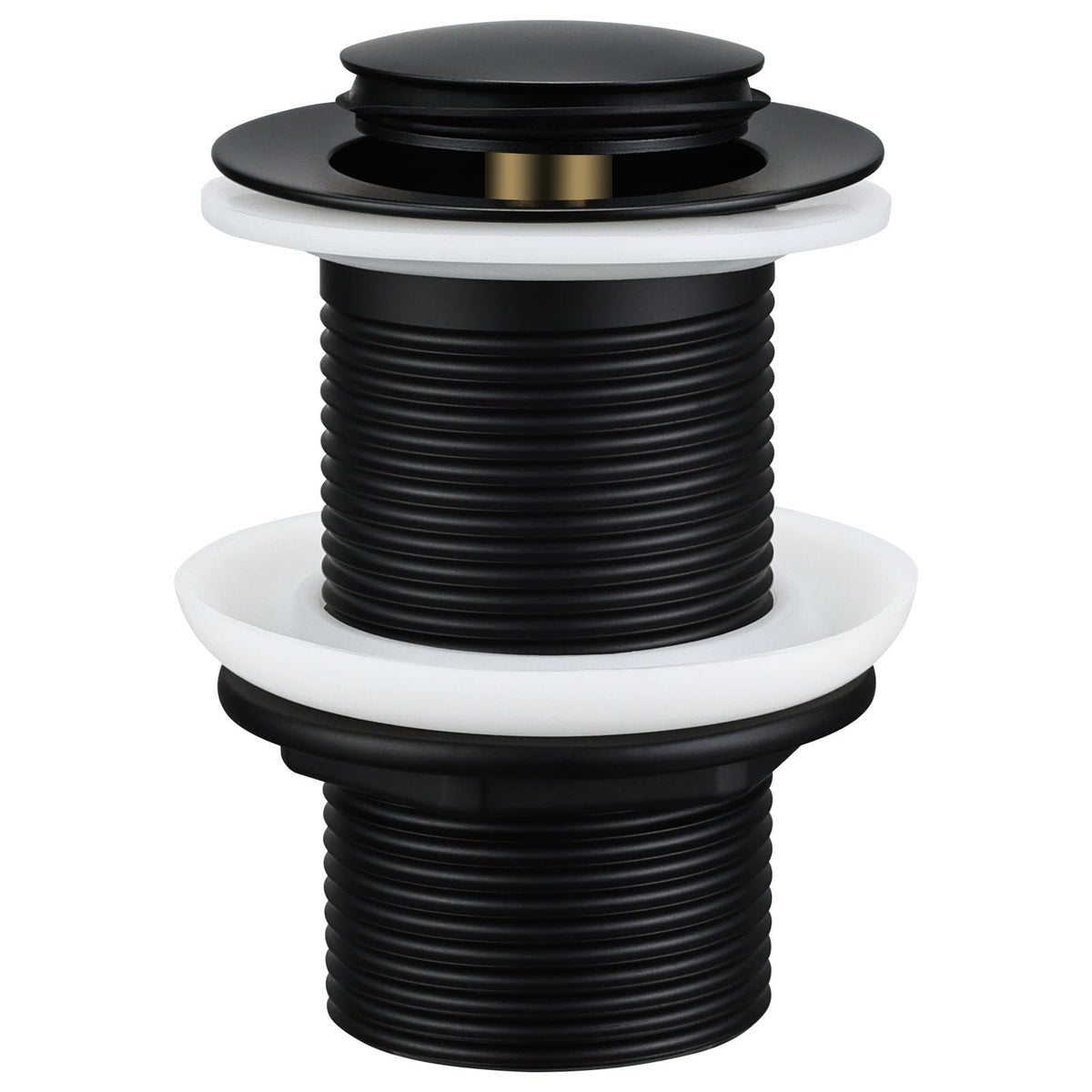 Peppermint Pop Up Sink Waste Unslotted, Black Click Clack Basin Waste Modern Bathroom Sink Plug Drain without Overflow for Bathroom Basins,