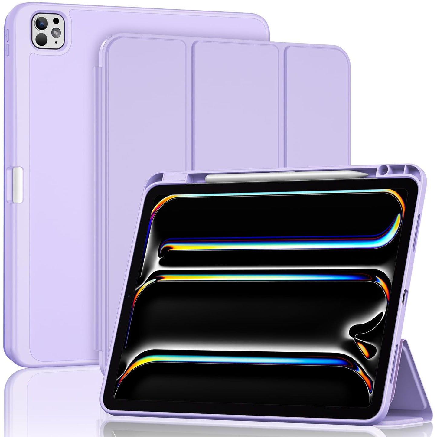 ProCase for iPad Pro 13 Inch Case M5 2025/M4 2024 with Pencil Holder, iPad Pro 13" M4(Model: A3360 A3361 A3362 A2925 A2926 A3007) Trifold Stand Smart