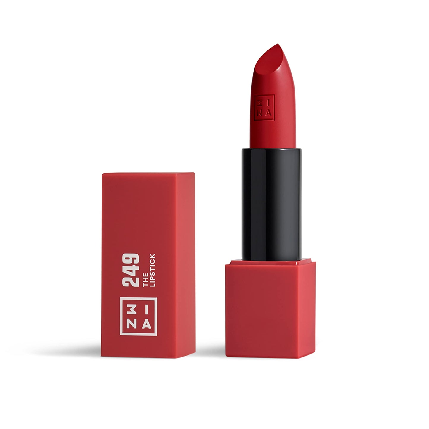 3INA MAKEUP - Vegan - The Lipstick 249 - Vivid red - Highly Pigmented Shades - Moisturizing Creamy Texture - Smooth Formula - Intense Color - Shiny