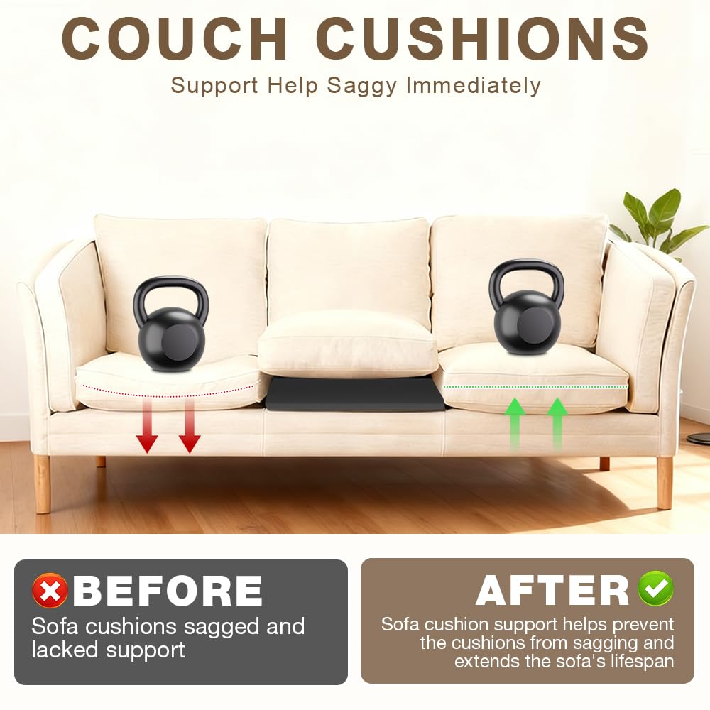 XPJBKC Sofa Cushion Support for Sagging Seat, 3 Pack 50 x 50cm, Sofa Support Cushions, Curve Furniture Seat Support
