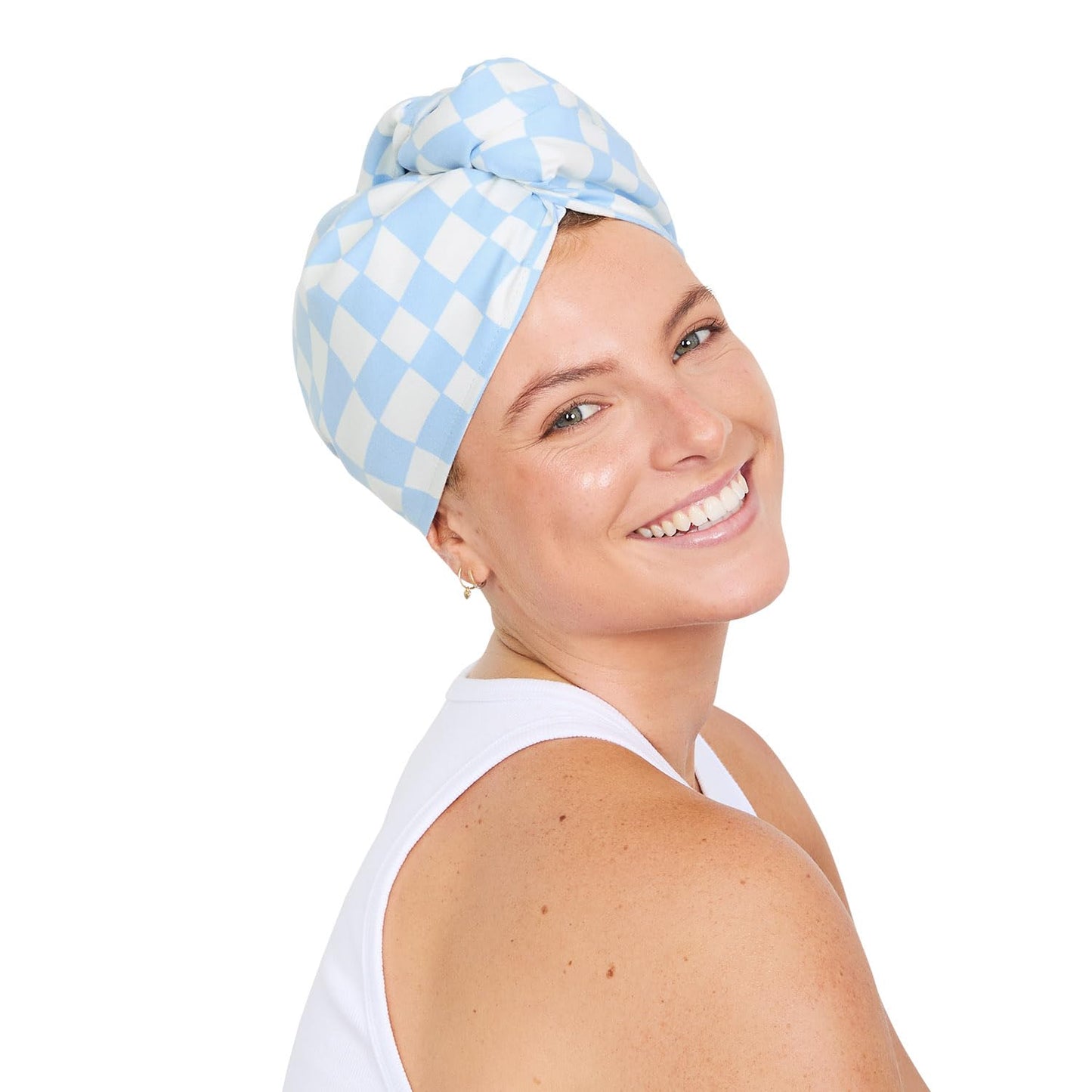 Dock & Bay Turban Hair Towel - For Home & the Beach - Super Absorbent, Quick Dry - Surf Check