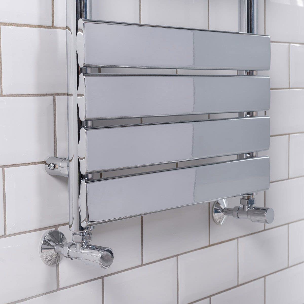 Warmehaus Flat Panel Heated Towel Rail Bathroom Radiator Chrome 1200x500mm