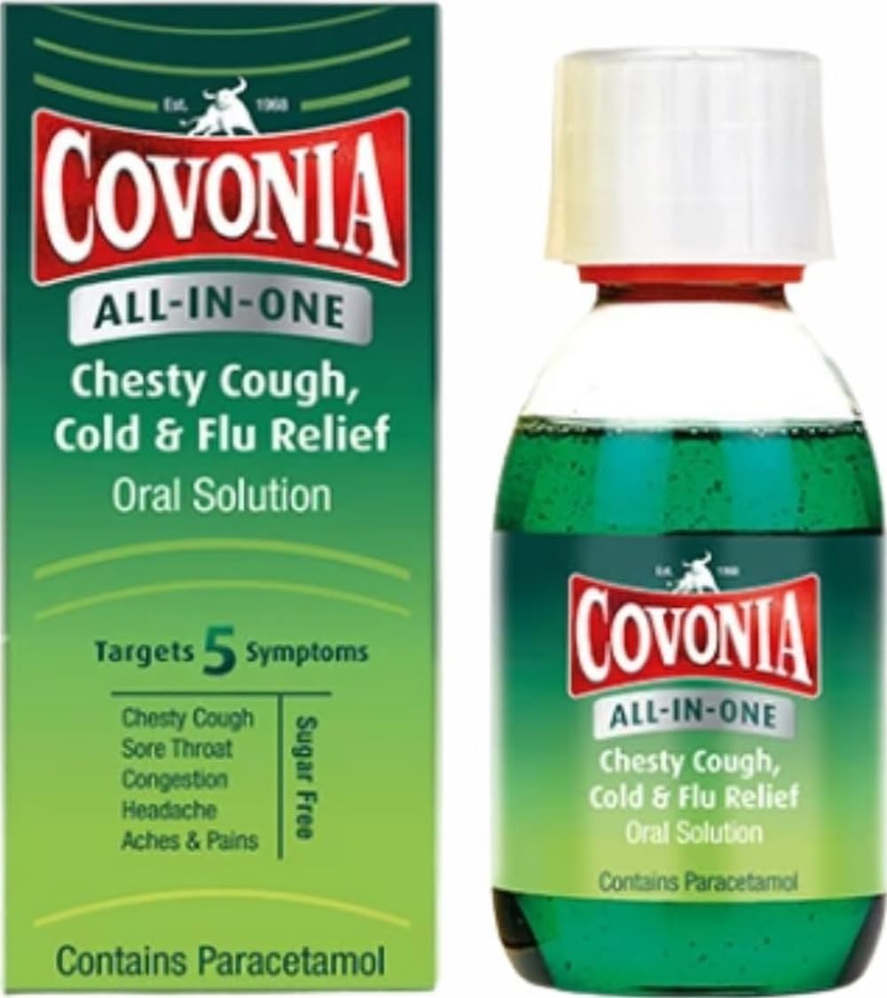 Covonia Chesty Cough, Cold &Flu Relief, 160ml, expiry 09/26, MAX. 2 PER ORDER, box may come scruffy