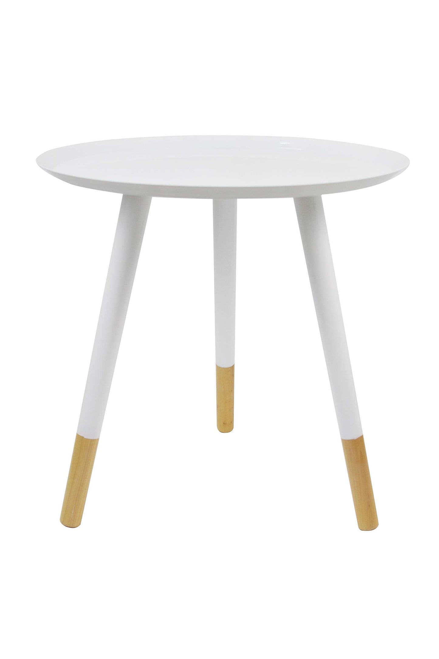 Aspect Martini Metal Tray Round Side/End/Lamp Table, 45 dia x 46cm H, White