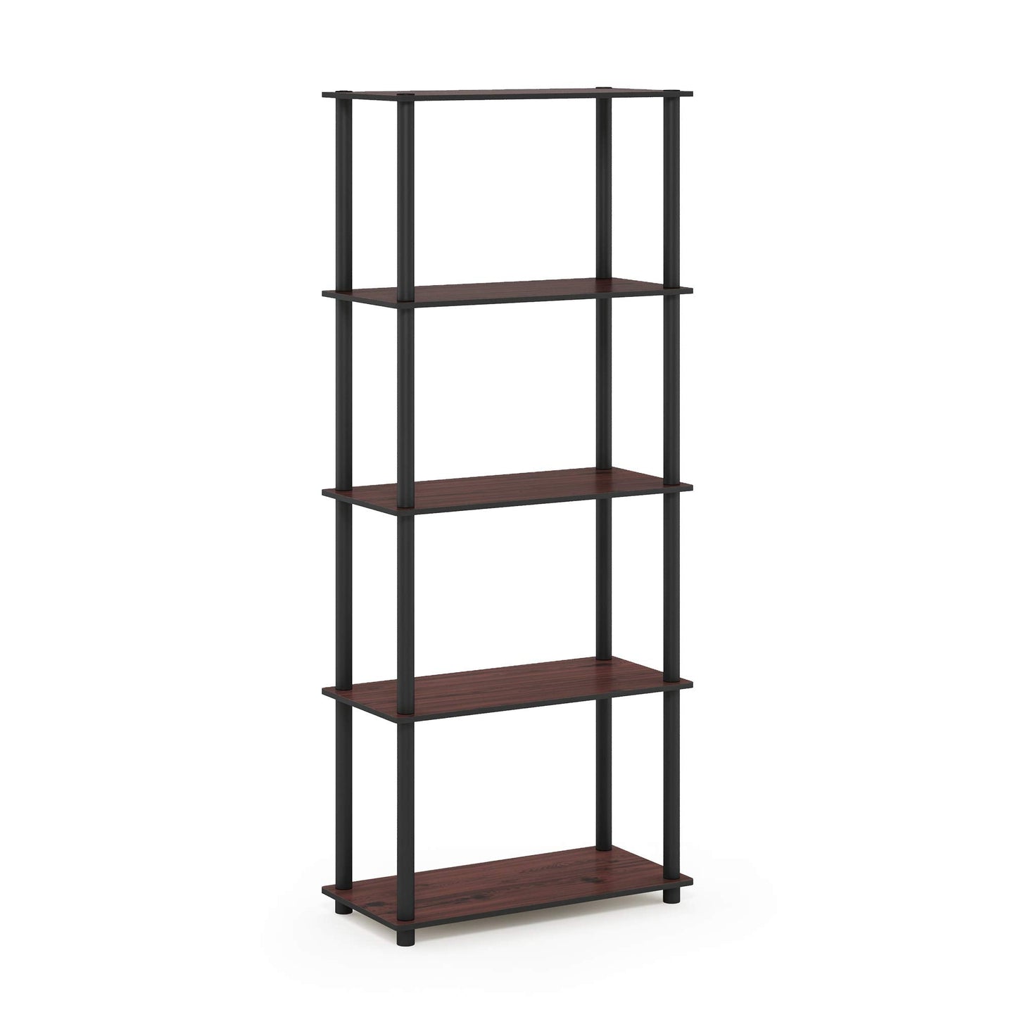 Furinno TURN-N-TUBE Tool-Free 5-Tier Book Shelf, Cherry Oak